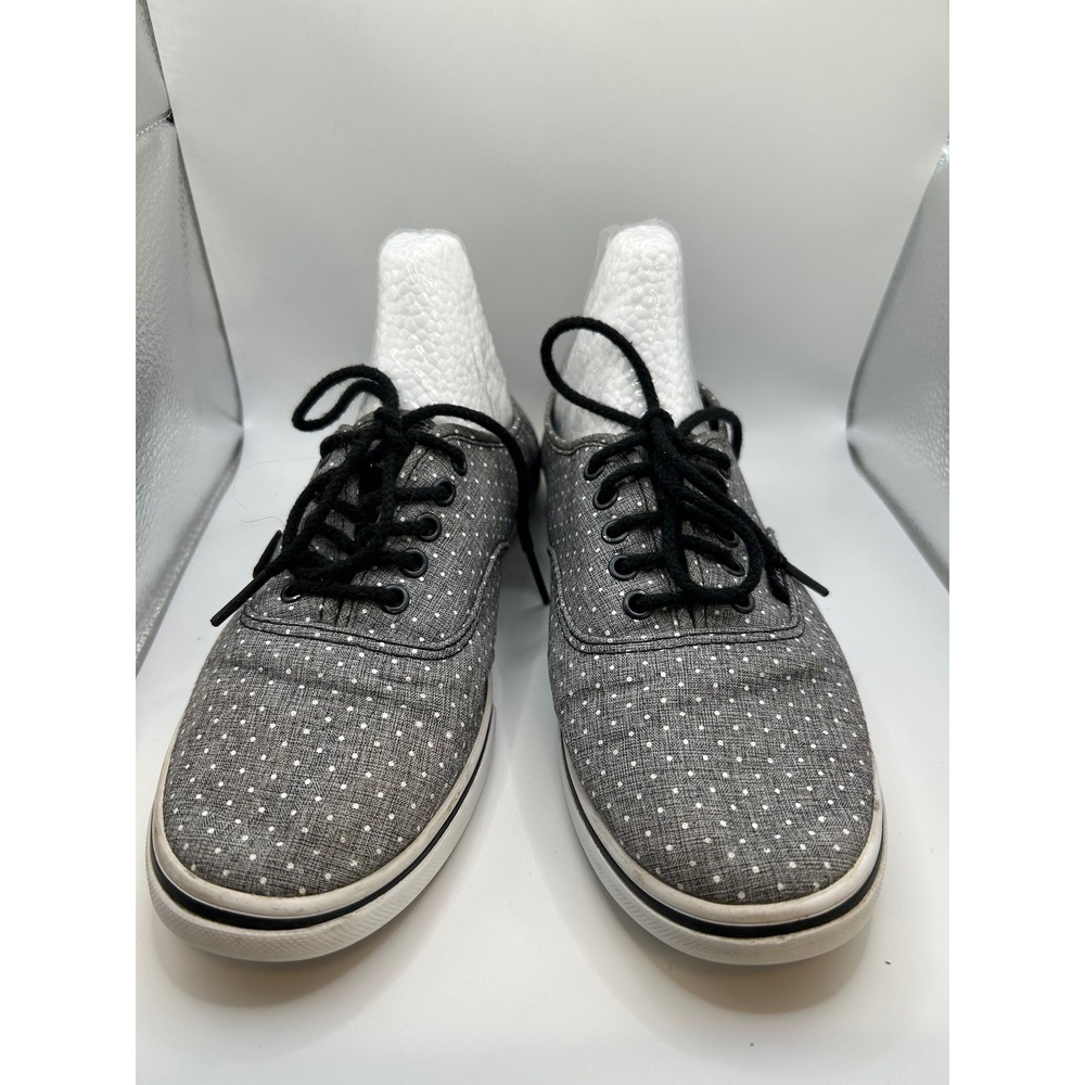 Vans Off the Wall Gray Polka Dot Canvas Lace‎ Up Sneakers Womens 8.5 Gray Shoe